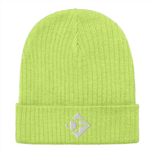 Load image into Gallery viewer, &quot;DF&quot; Ribbed Beanie Hat  Dirt Floor Denim Company Acid Green  
