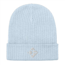 Load image into Gallery viewer, &quot;DF&quot; Ribbed Beanie Hat  Dirt Floor Denim Company Light Blue  
