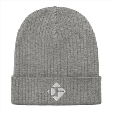 Load image into Gallery viewer, &quot;DF&quot; Ribbed Beanie Hat  Dirt Floor Denim Company Light Grey Melange  
