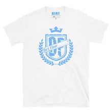 Load image into Gallery viewer, Men&#39;s &quot;DF&quot; Logo Tee - Blue  Dirt Floor Denim Company White S 
