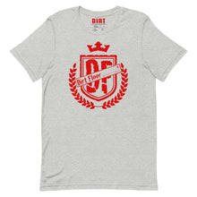 Load image into Gallery viewer, Men&#39;s &quot;DF&quot; Logo Tee - Red  Dirt Floor Denim Company Athletic Heather XS 
